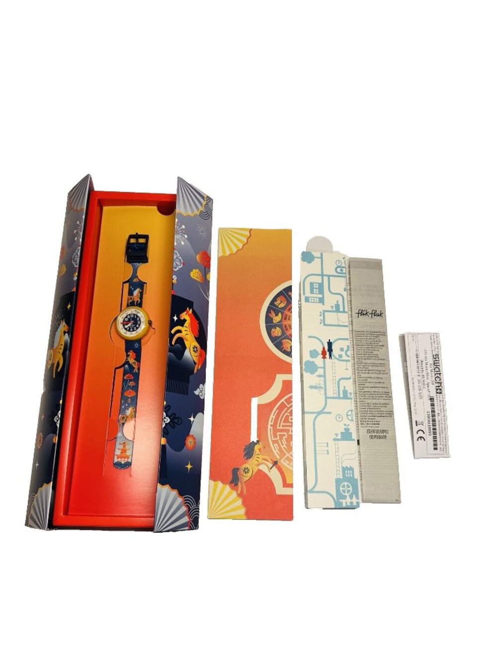 Swatch Flik Flak Year Of The Horse 31mm Kids Watch ZFPNP165C New Box and Papers